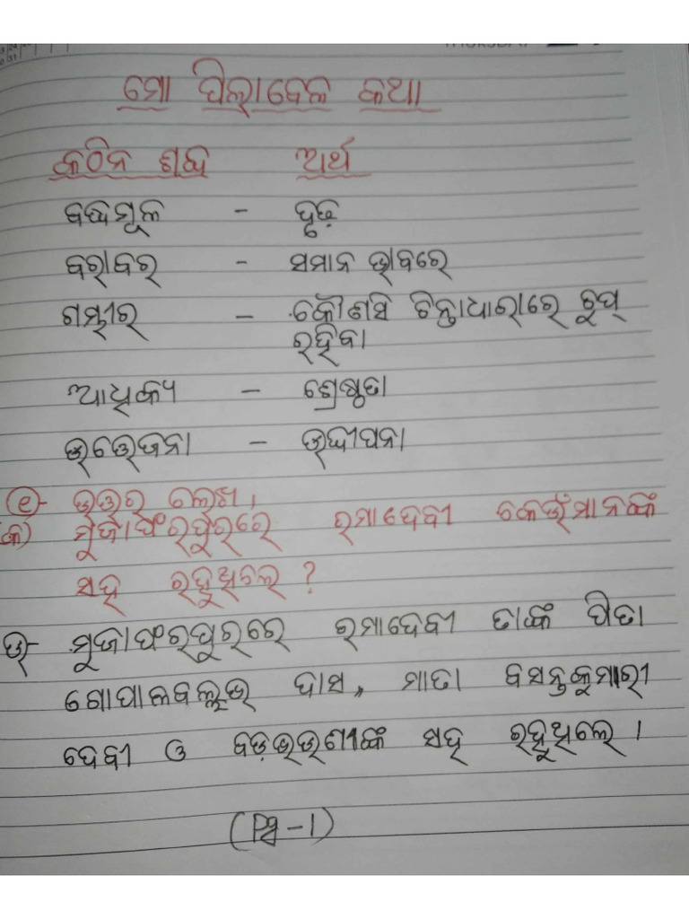 CLASS 7 ODIA BOOK QUESTION ANSWER PDF CBSE visual data 2