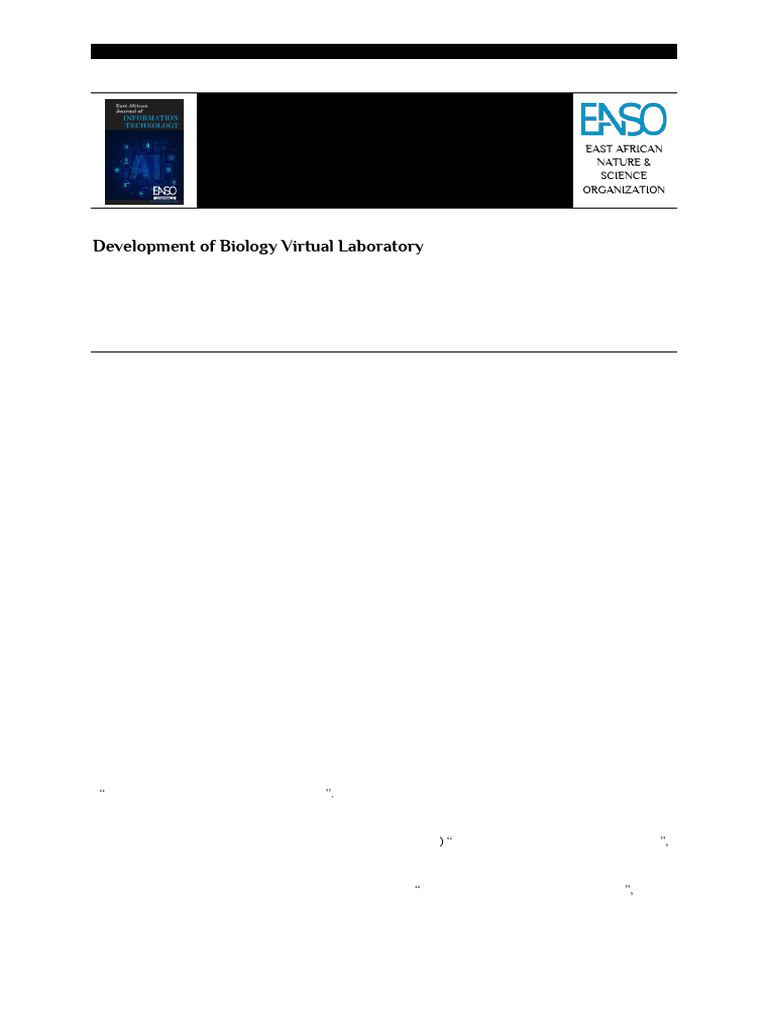 Biology Virtual Lab Development 2024 | PDF | 3 D Computer Graphics ...