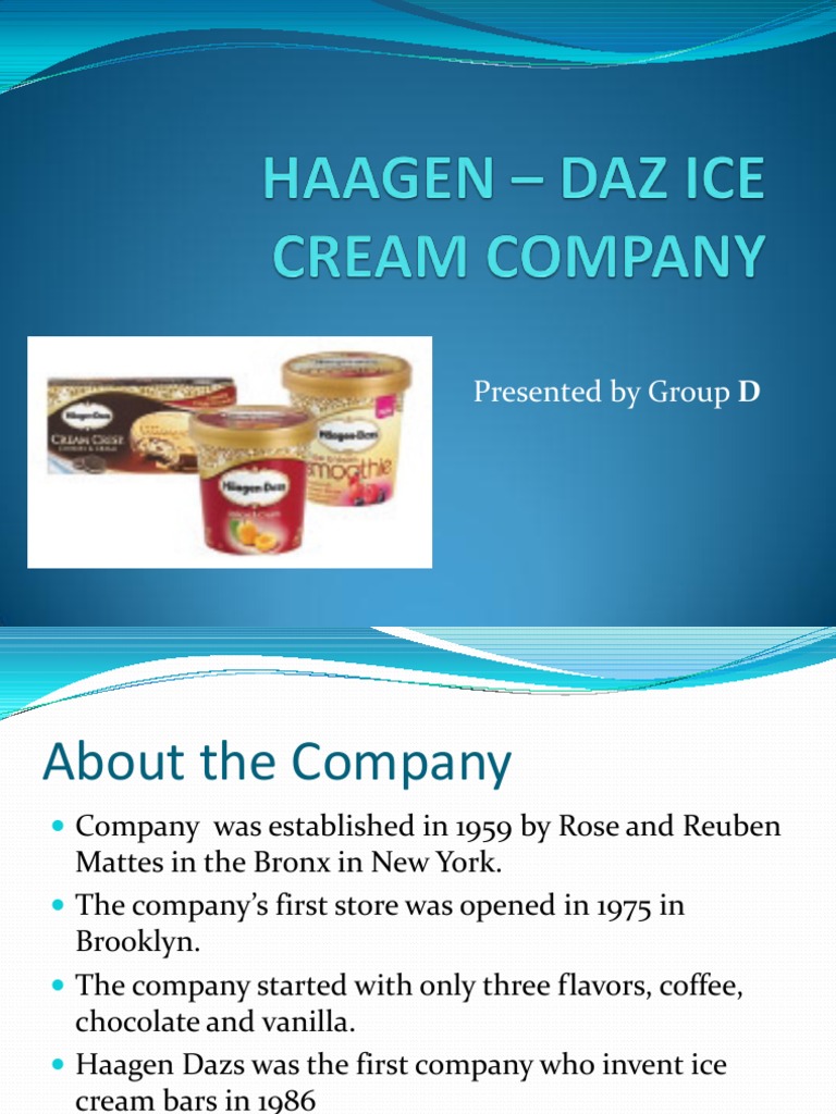 Haagen Daz Ice Cream Company PDF