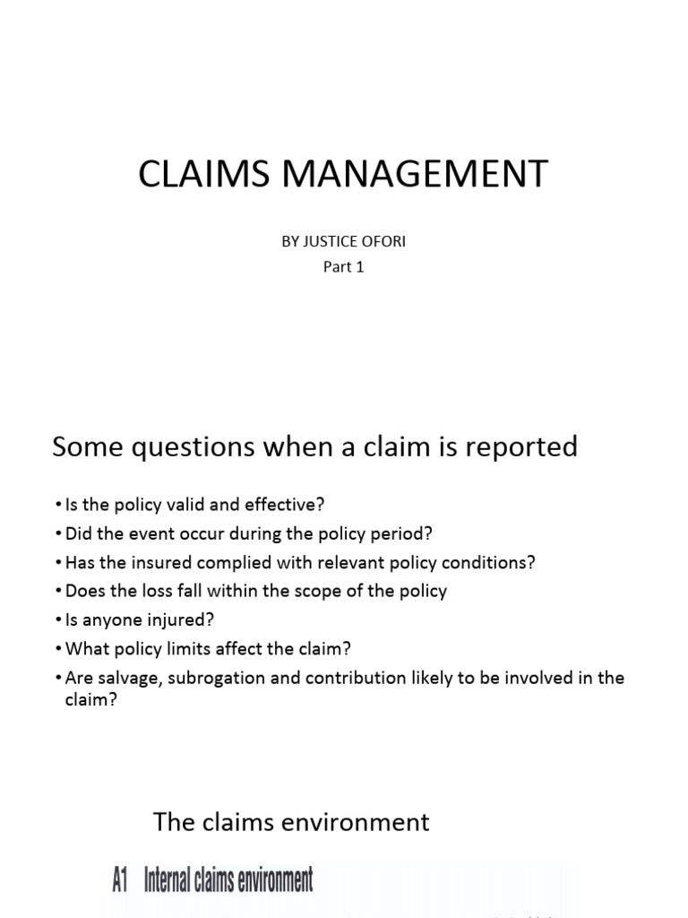 Effective Claims Management Strategies | PDF | Insurance | Reinsurance