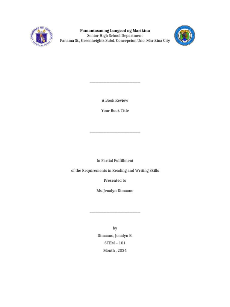 Book Review Format | PDF