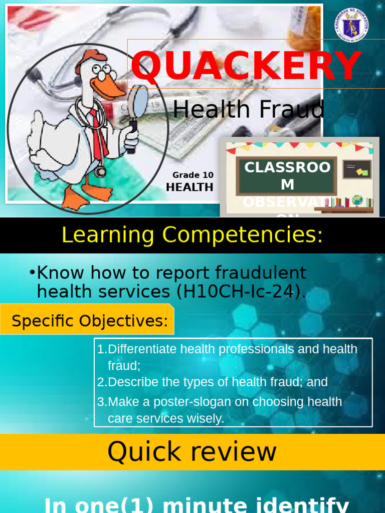 Understanding Health Quackery and Fraud | PDF | Medical Specialties ...