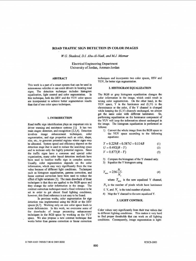 Road Traffic Sign Detection Techniques | PDF | Rgb Color Model | Image ...