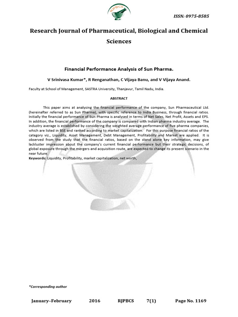 Curated visual reference: Pharmaceutical Industry Financial Analysis Reference: Sun Pharma Financial Performance Analysis Pdf