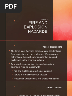 Group 3. Fire and Explosion Hazards (1)