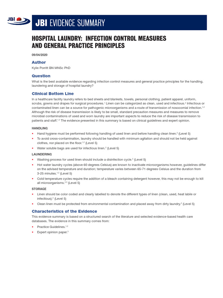 1689 Hospital Laundry - Infection Control Measures | PDF | Public ...