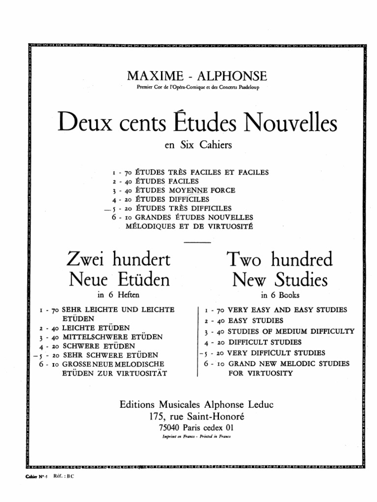 200 Etudes Nouvelles Maxime Alphonse V Cahier | PDF