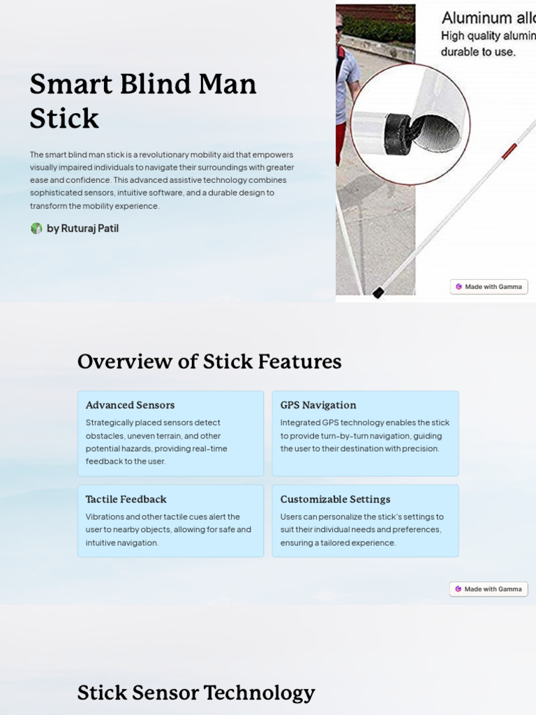 Smart Blind Man Stick | PDF | Navigation | Computing