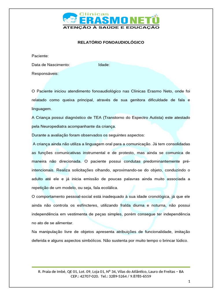 Modelo TEA | PDF | Espectro do autismo | Comunicação