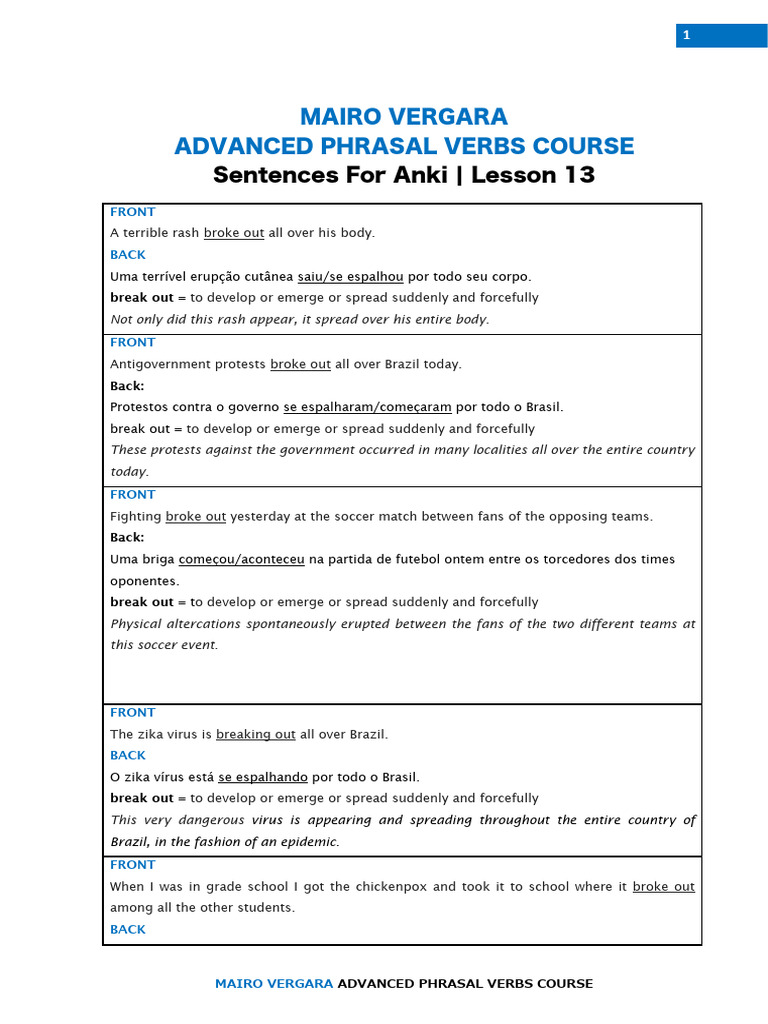 PDF Sentences - Lesson 13 | PDF
