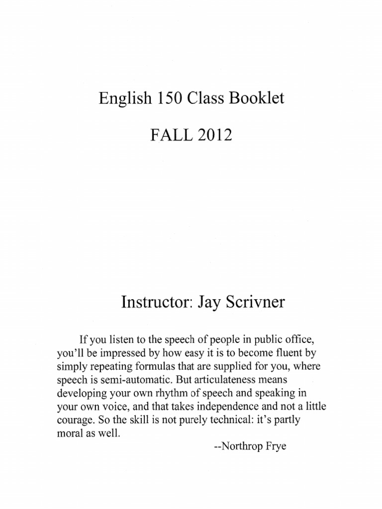 ENGL150SCRIVNER F12 Super Good! This Book Might Help You For Your Oral ...