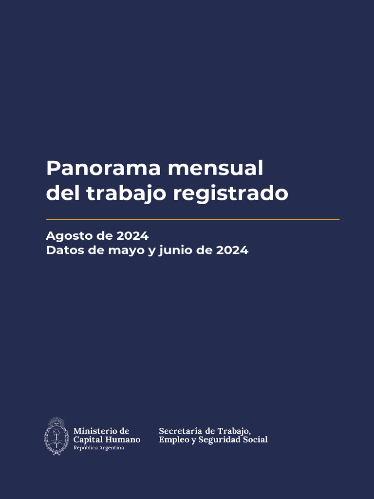 Panorama Mensual Del Trabajo Registrado 2024 08 09 | PDF