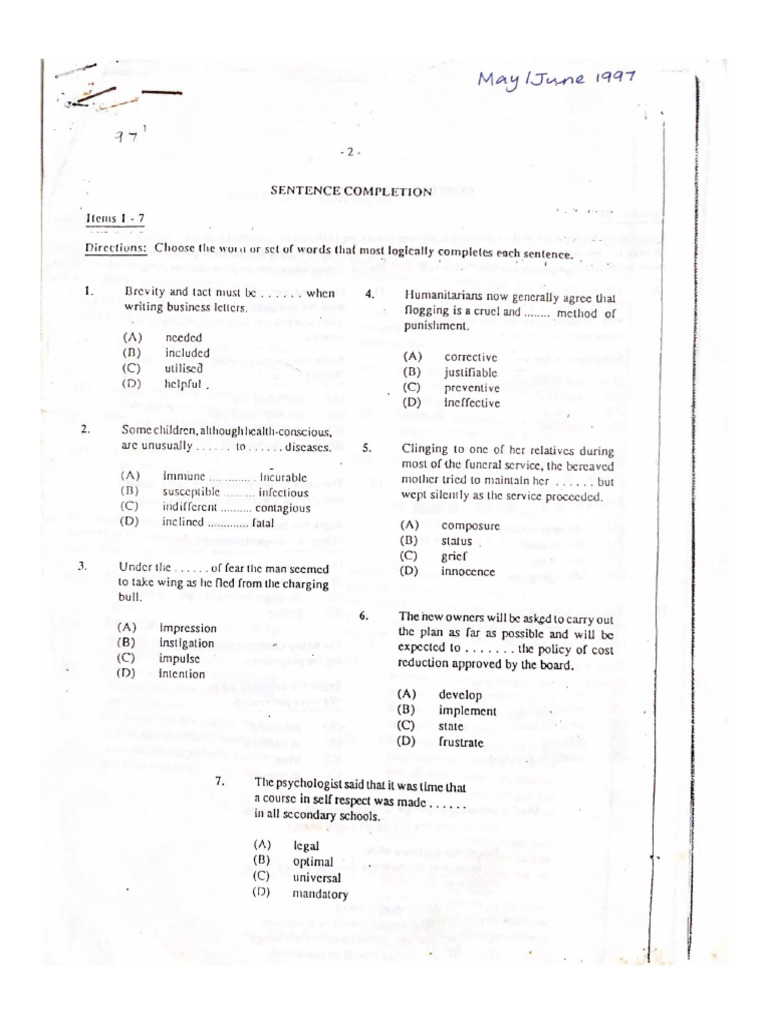 Eng A - May 1997 - Paper 1 | PDF