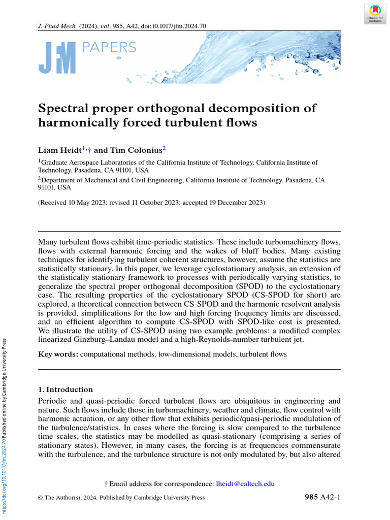 Spectral Proper Orthogonal Decomposition of Harmonically Forced ...