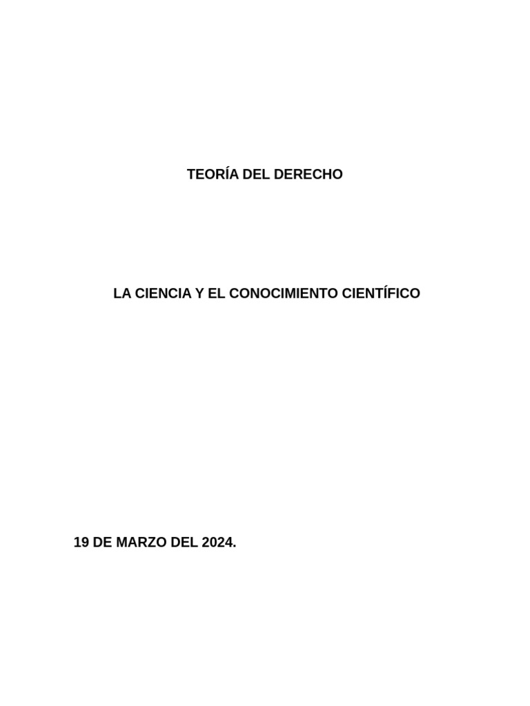 La Ciencia y El Conocimiento Científico | PDF