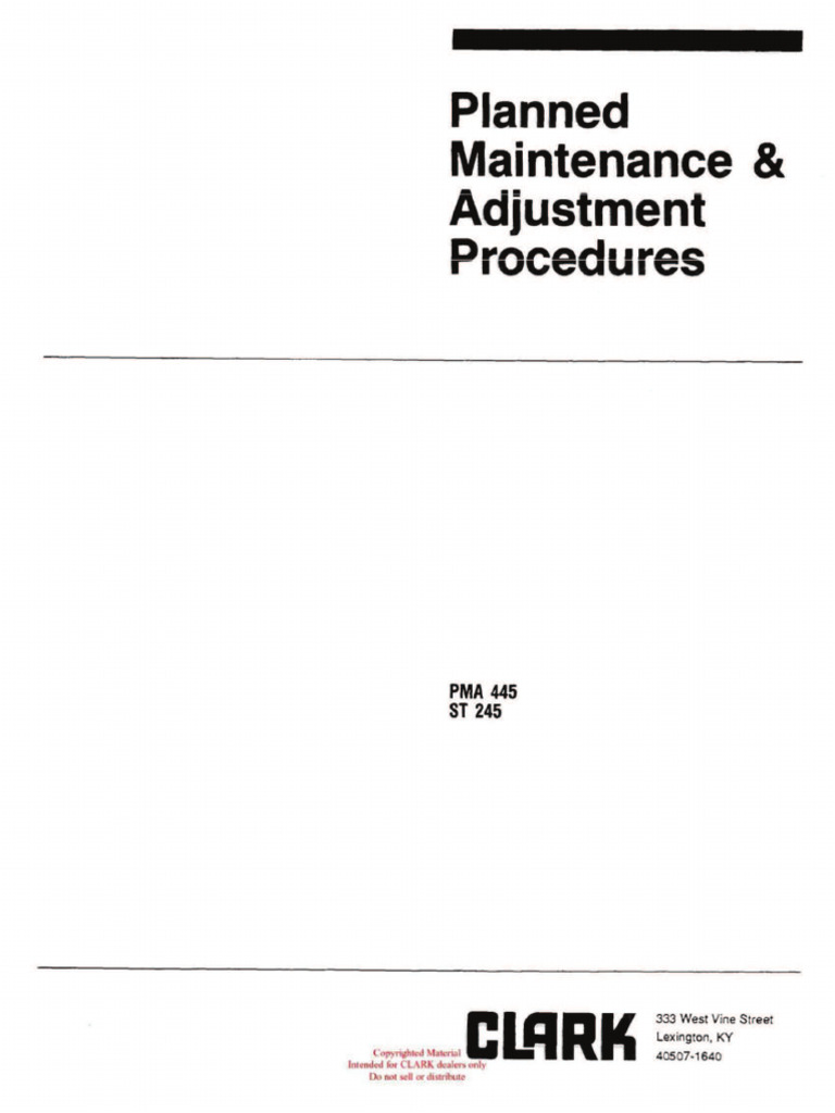 Clark Pma-445 | PDF