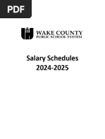 WCPSS 2024-25 Salary Schedules