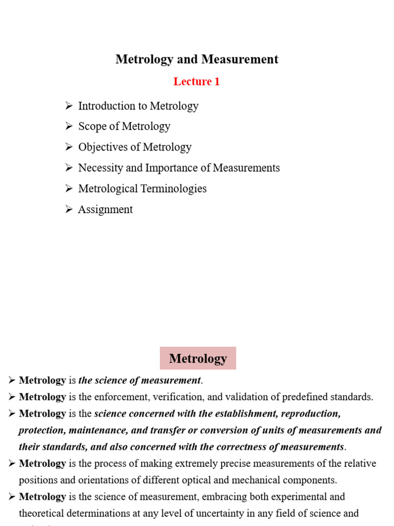 Metrology L1 | PDF