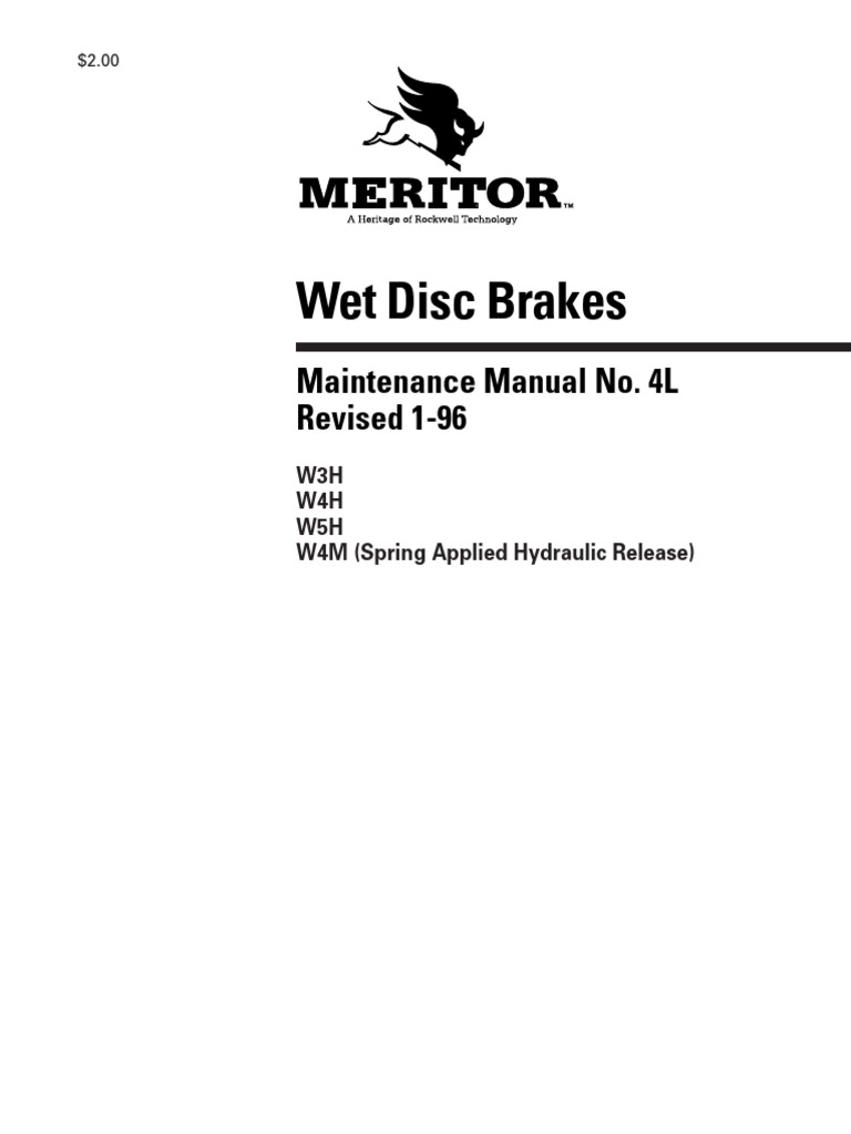 Meritor Wet Disc Brake Maintenance Guide | PDF | Brake | Piston