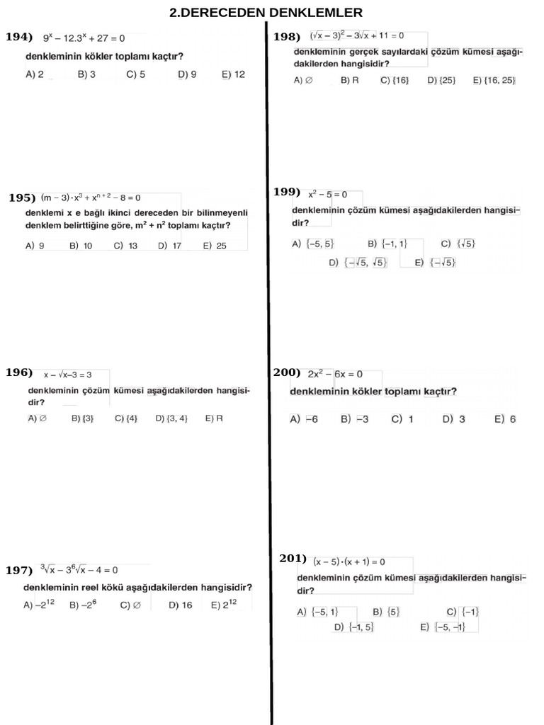 Karmaşik Sayilar Test 1 | PDF