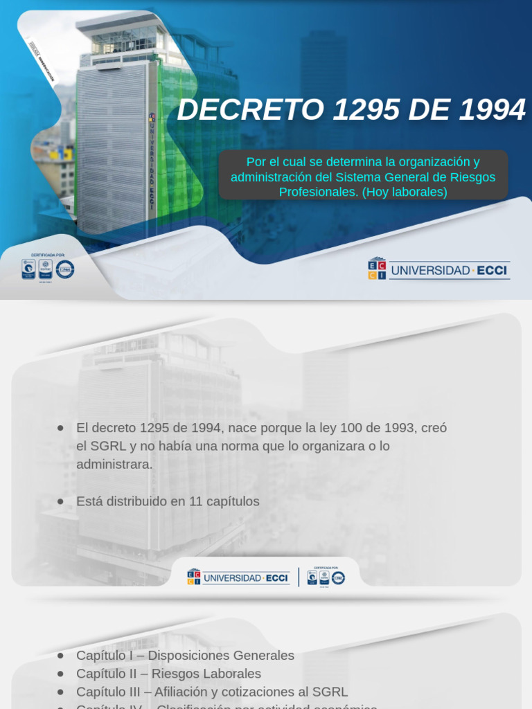 Decreto 1295 de 1994 | PDF