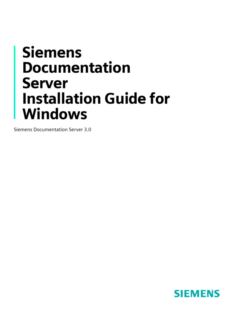 Siemens documentation server installation guide for windows pdf