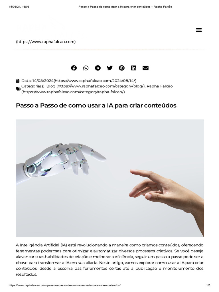 Passo A Passo de Como Usar A IA para Criar Conteúdos | PDF