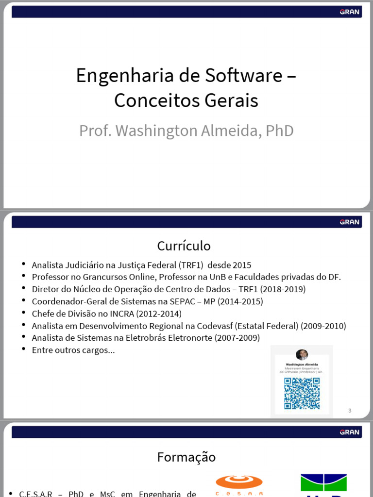 Engenharia de Software - Conceitos Gerais: Prof. Washington Almeida ...