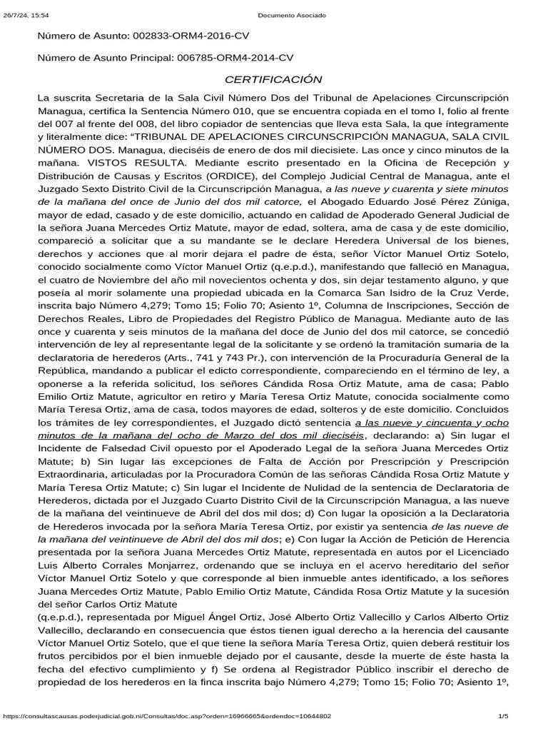 Sentencia Número 010 | PDF