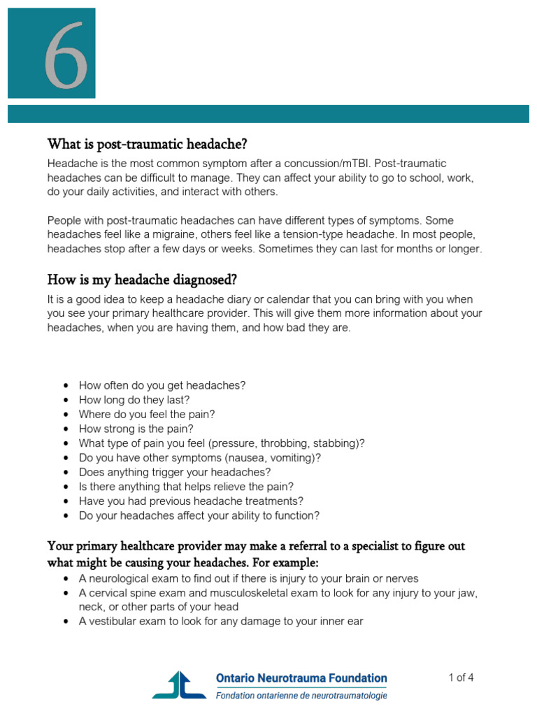 6.post Traumatic Headache | PDF