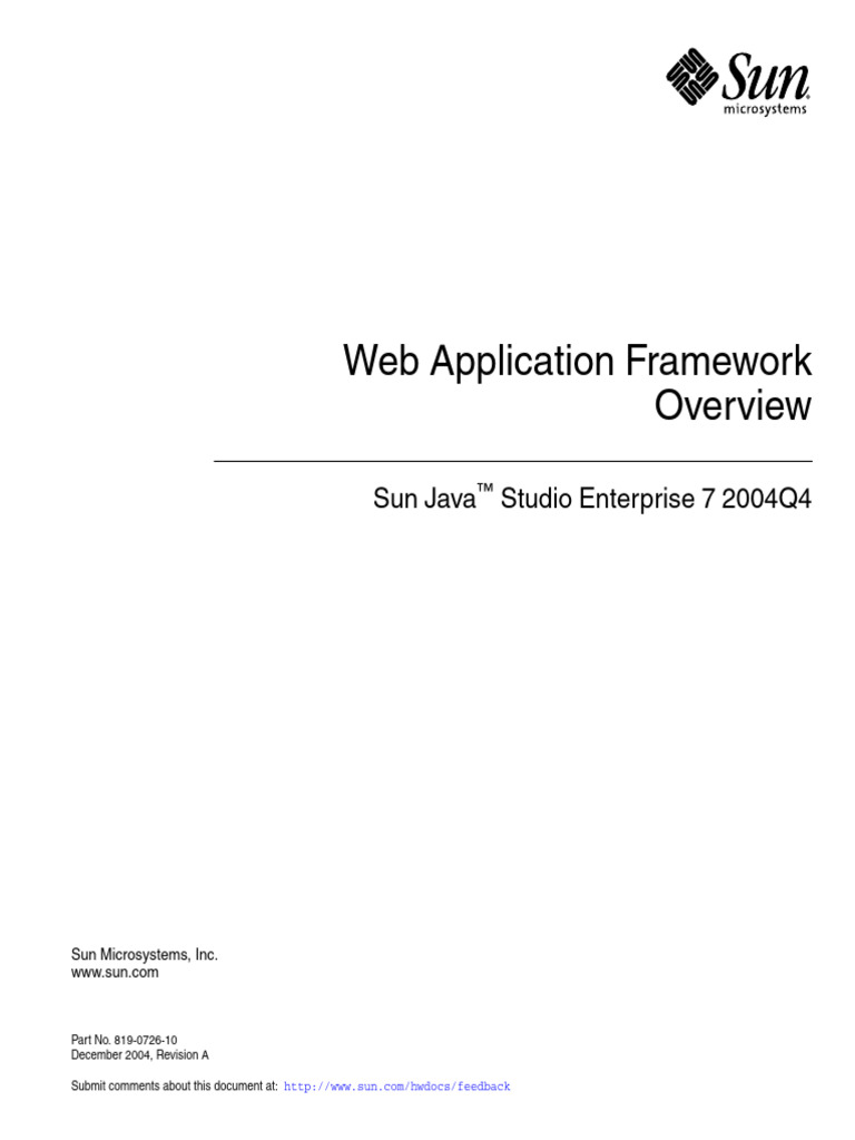 Web application framework sun java studio enterprise 7 2004q4 pdf