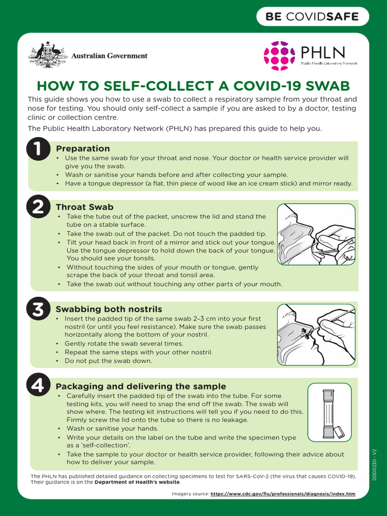 How To Self Collect A Covid 19 Swab | PDF