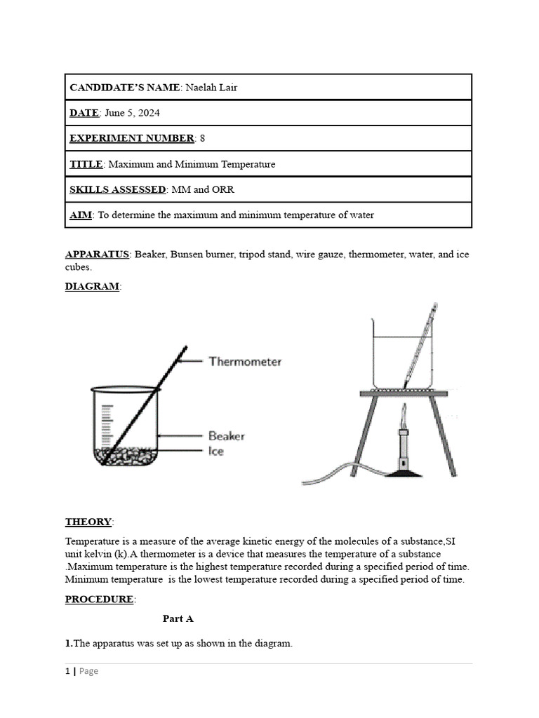 CSEC Physics Lab 8 Template | PDF