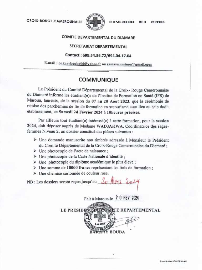 Communiqué Croix Rouge Parchemins | PDF