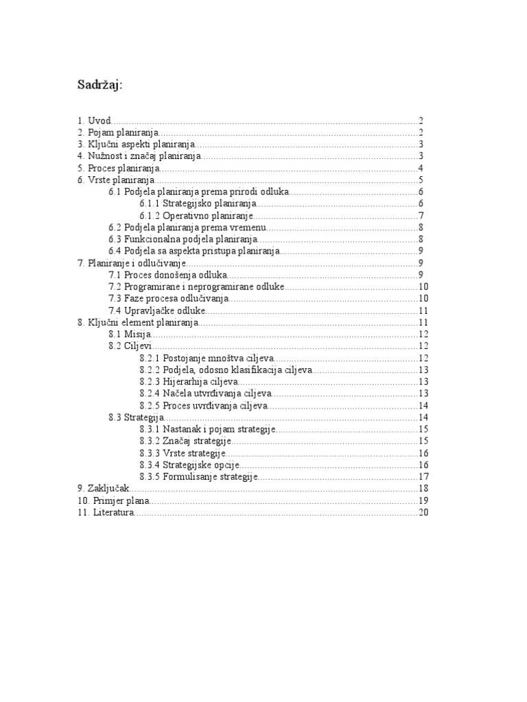 Planiranje | PDF