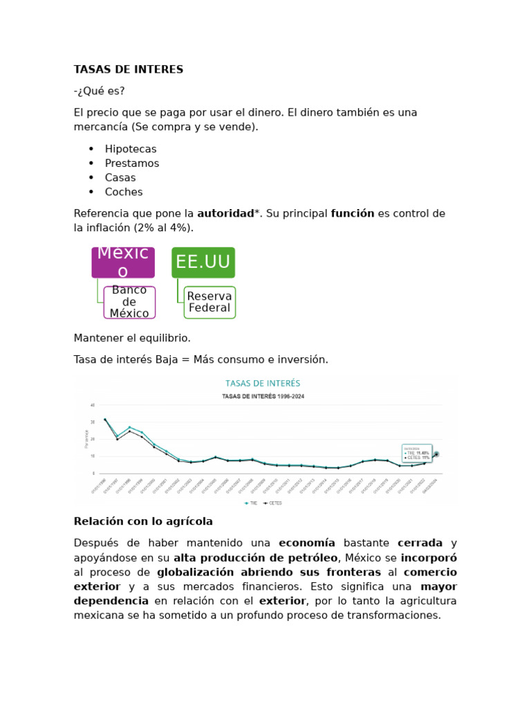 Tasas de Interes | PDF | Tasas de interés | Finanzas y dinero