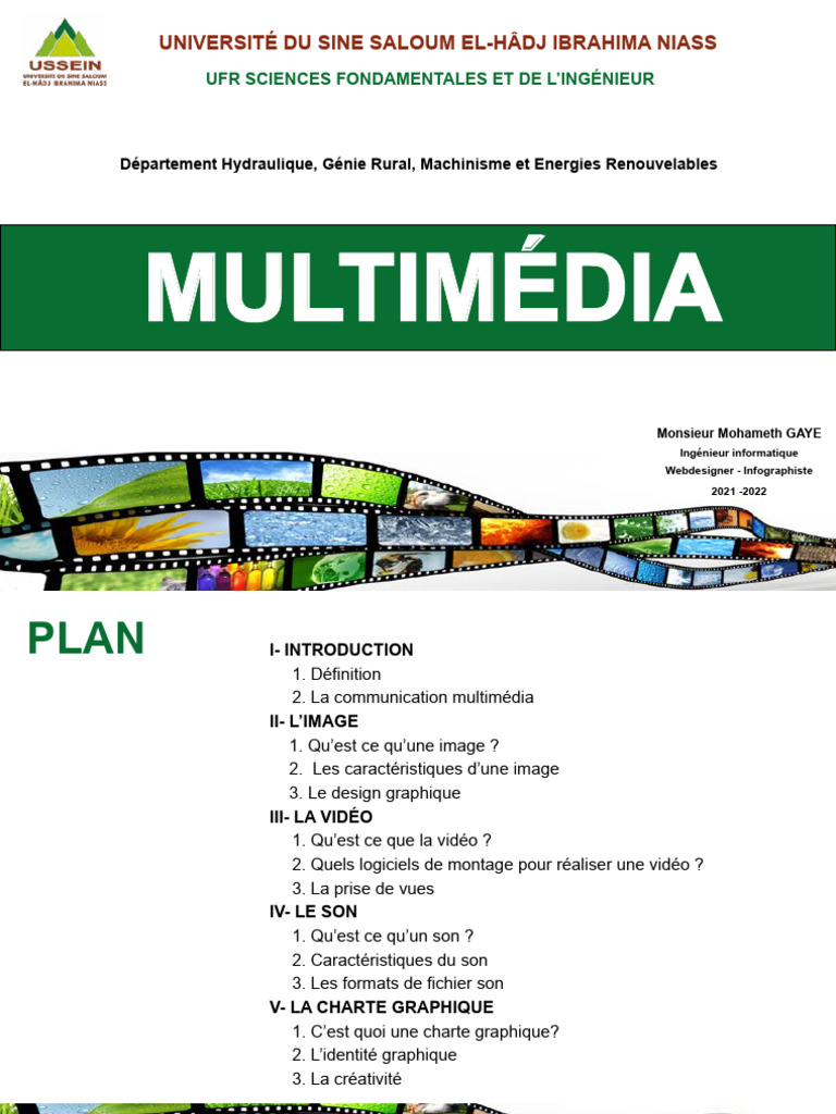 Cours Multimédia Ussein | PDF