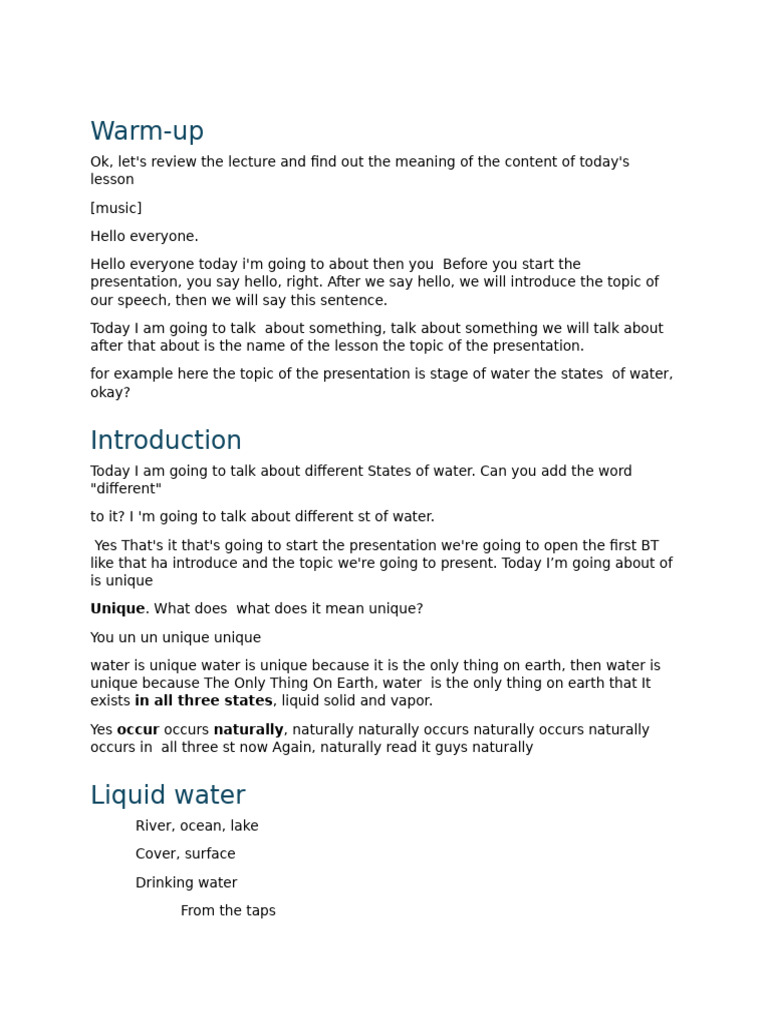 Water | PDF | Water | Language Arts & Discipline