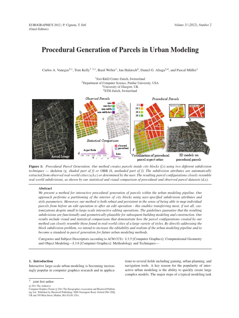 Procedural Generation of Parcels in Urban Modeling | PDF | Land Lot ...