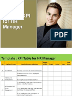 Template - Table of KPI For HR Manager