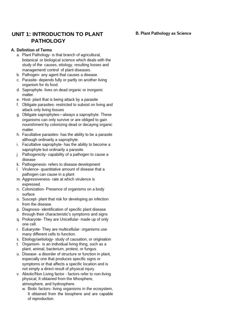 Plant Pathology (Part 1) | PDF