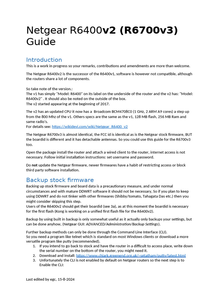 Netgear R6400v2 (R6700v3) Guide V 1.06 | PDF