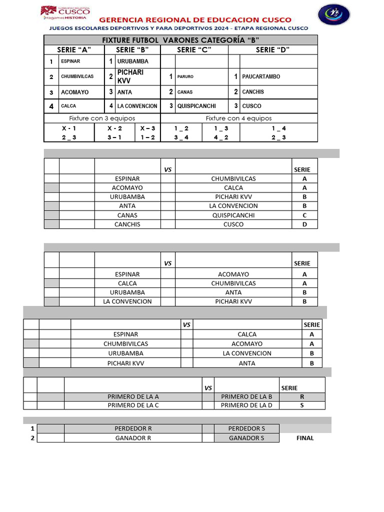 Fixture Futbol Varones Anta Byc FQT | PDF