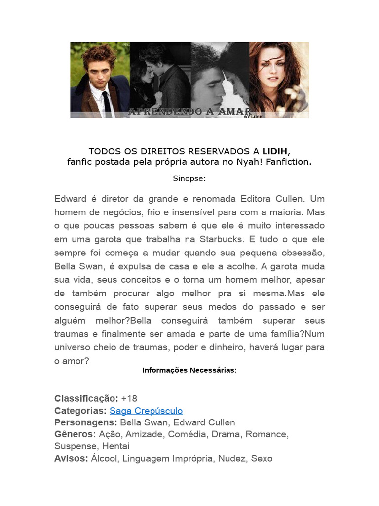 Apredendo A Amar - Fanfic Beward (Completa) | PDF, image size:768x1024