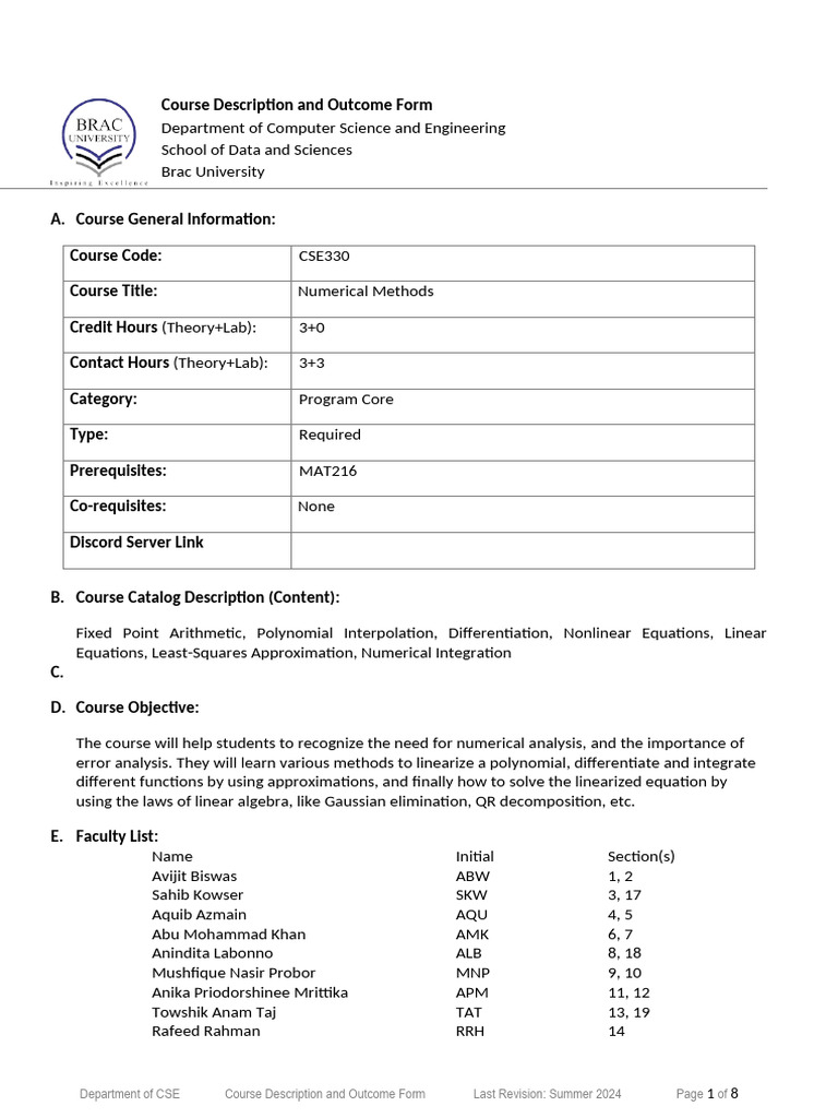 Numerical Methods Course Guide | PDF | Numerical Analysis | Interpolation
