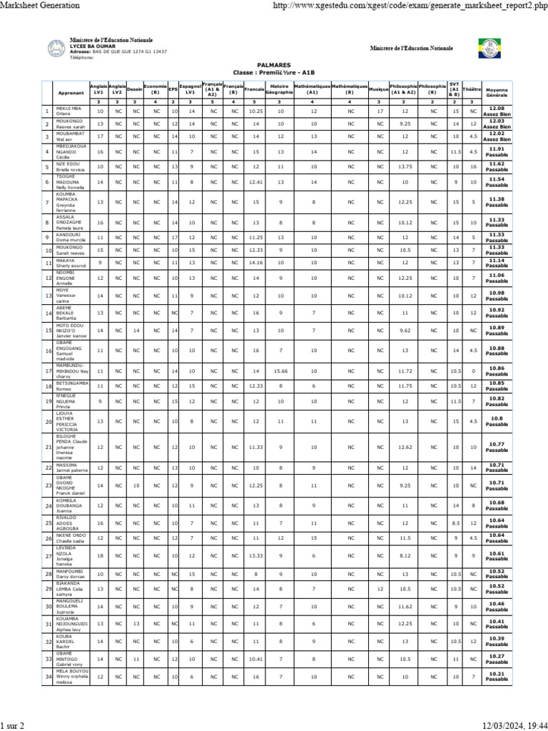 1ère A1B | PDF