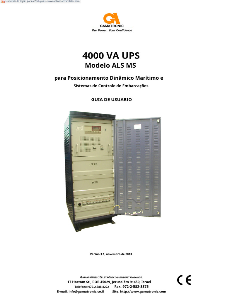 UPS ALSTOM 4000VA - PT | PDF