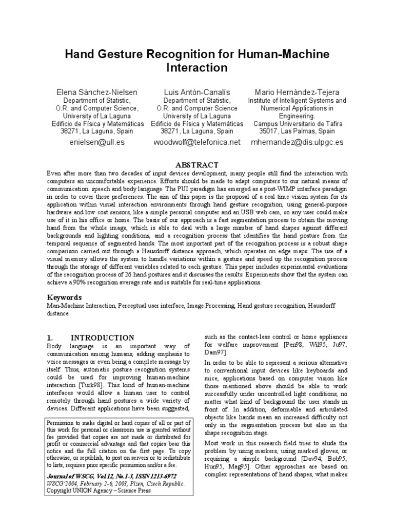 Hand Gesture Recognition System | PDF