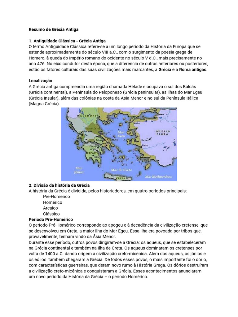 Resumo de Grécia e Roma Antiga | PDF
