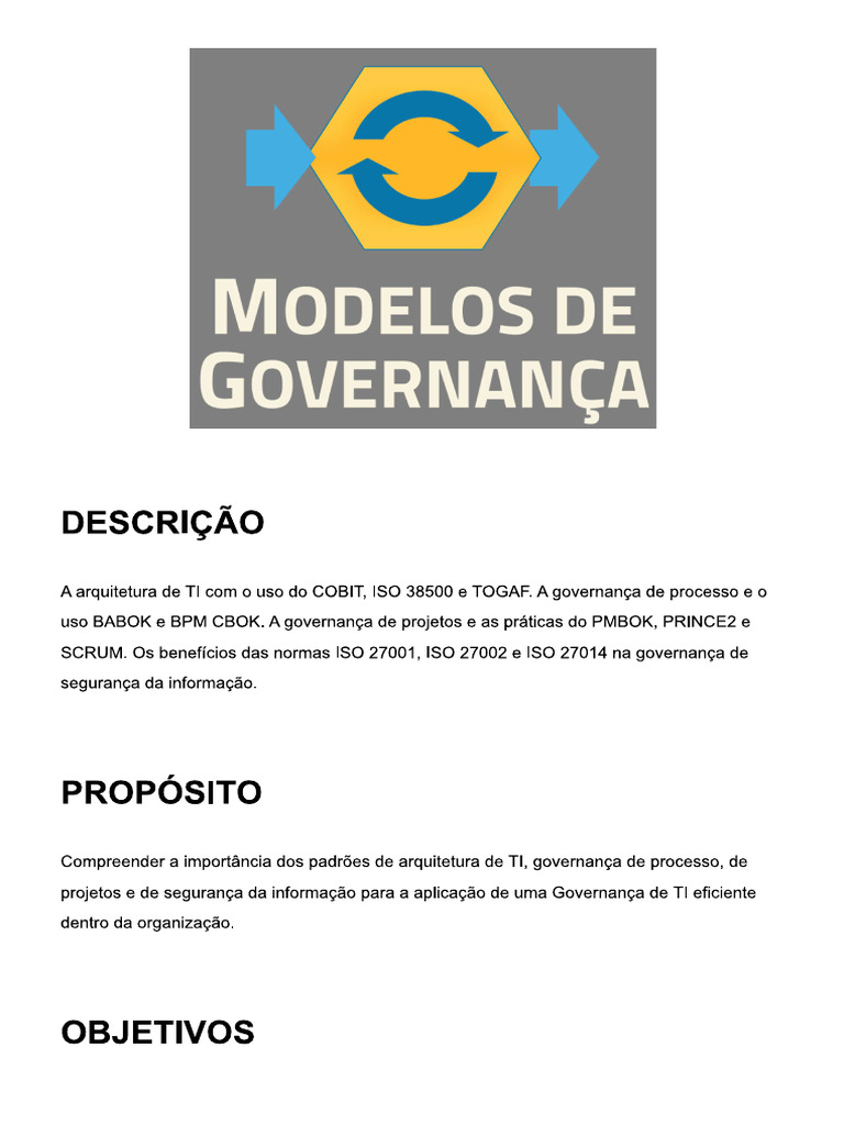 Modelos de Governança | PDF